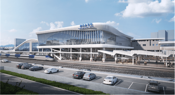 광주송정역사를 2배 넓게 하는 증축 조감도 및 투시도